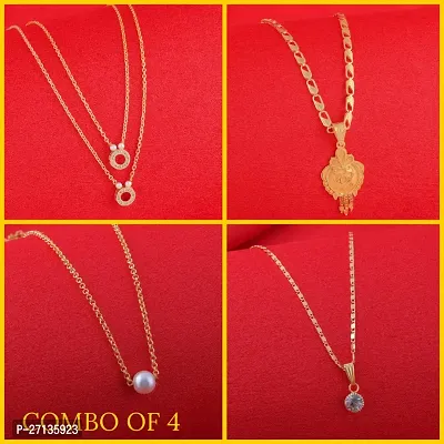 Exclusive Necklace Chain Combo of 4  For Womens And Girls-thumb0