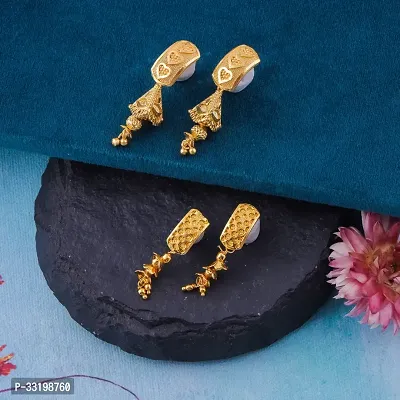 Stylish Golden Alloy Earrings For Women Combo Of 2-thumb0