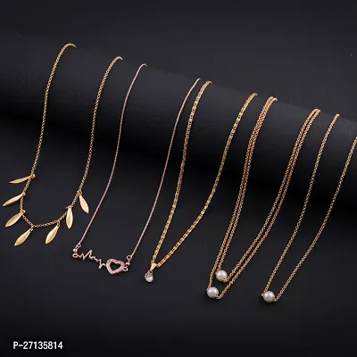 Exclusive Necklace Chain Combo of 5  For Womens And Girls