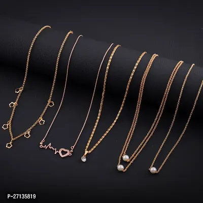 Exclusive Necklace Chain Combo of 5  For Womens And Girls