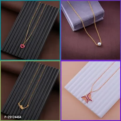 Delfa Combo Of 4 Necklaces Chain For Girls And Womens-thumb0