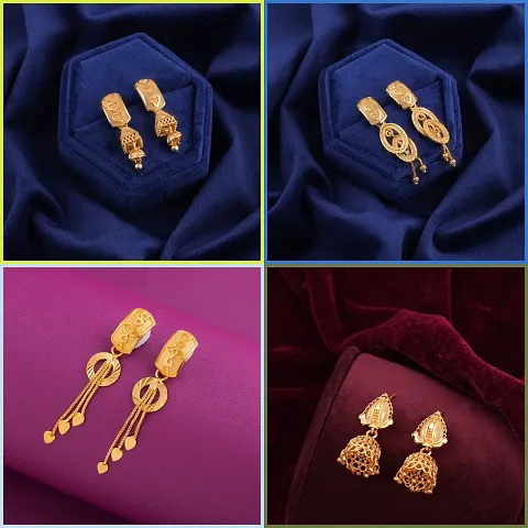 Delfa Combo Of 4 Earrings For Girls And Womens