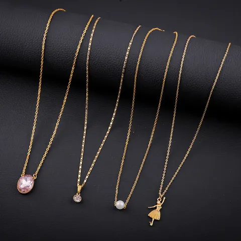 Exclusive Necklace Chain Combo of 4 For Womens And Girls Designed By Delfa