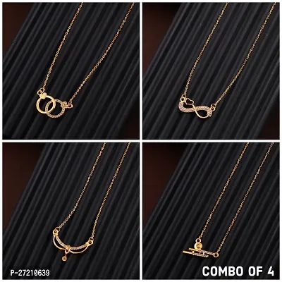 Exclusive Necklace Chain Combo of 4  For Womens And Girls Designed By Delfa