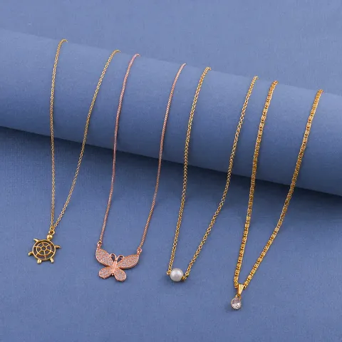Exclusive Golden Alloy Necklace For Women