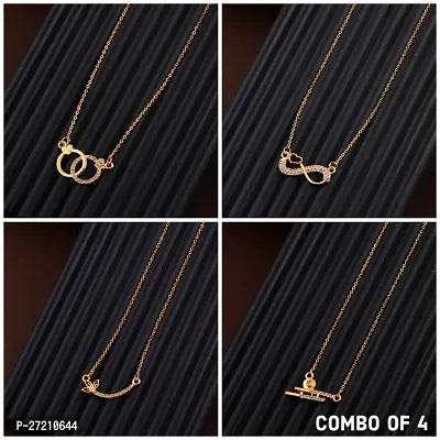 Exclusive Necklace Chain Combo of 4  For Womens And Girls Designed By Delfa-thumb0