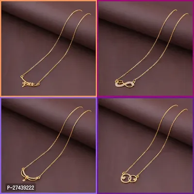 Exclusive Necklace Chain Combo of 4  For Womens And Girls Designed By Delfa