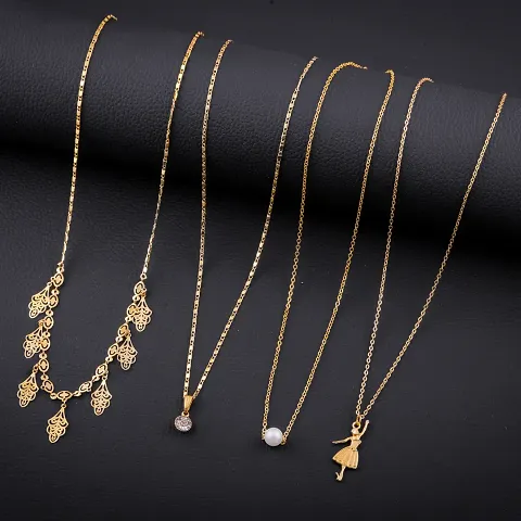 Exclusive Necklace Chain Combo of 4 For Womens And Girls Designed By Delfa