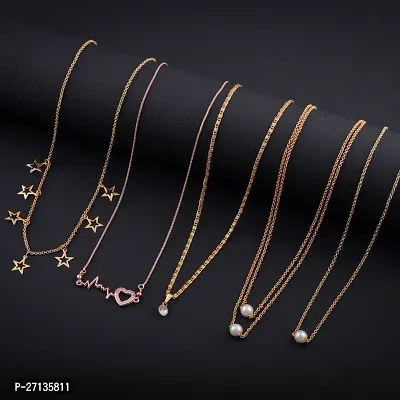 Exclusive Necklace Chain Combo of 5  For Womens And Girls