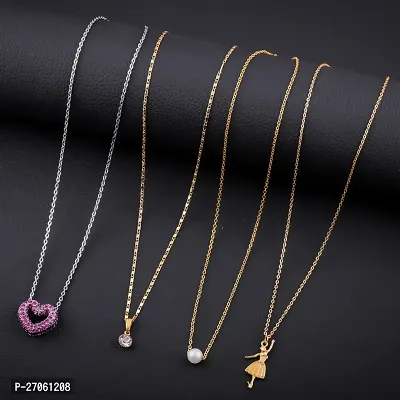 Exclusive Necklace Chain Combo of 4  For Womens And Girls Designed By Delfa-thumb0