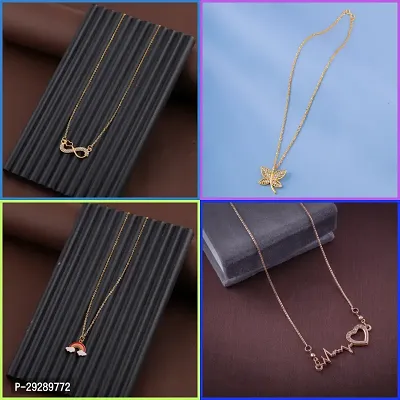 Delfa Combo Of 4 Necklaces Chain For Girls And Womens-thumb0