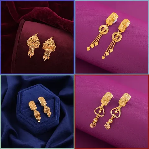 Delfa Combo Of 4 Earrings For Girls And Womens