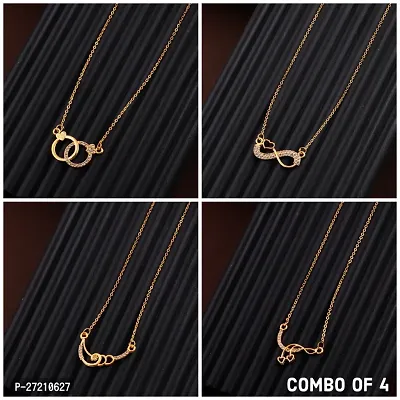 Exclusive Necklace Chain Combo of 4  For Womens And Girls Designed By Delfa