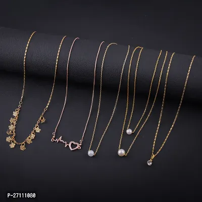 Exclusive Necklace Chain Combo of 5  For Womens And Girls Designed By Delfa-thumb0