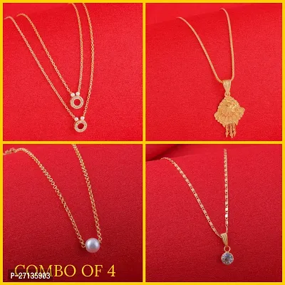 Exclusive Necklace Chain Combo of 4  For Womens And Girls-thumb0