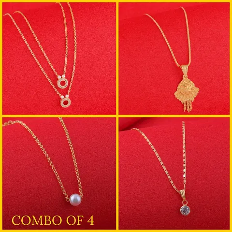 Exclusive Necklace Chain Combo of 4 For Womens And Girls