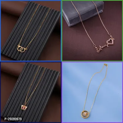 Delfa Combo Of 4 Necklaces Chain For Girls And Womens-thumb0