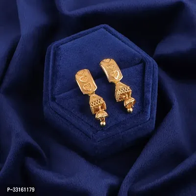 Golden Alloy  Jhumkas Earrings For Women Pack of 2-thumb3