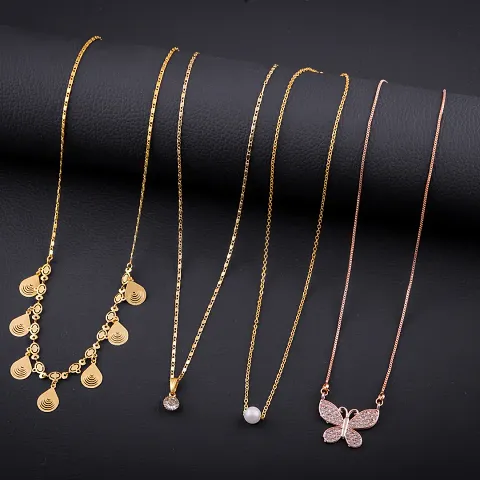 Exclusive Necklace Chain Combo of 4 For Womens And Girls Designed By Delfa