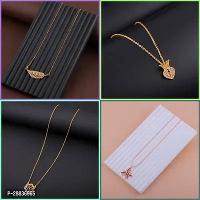 Delfa Necklace Chain Combo Of 4 For Womens And Girls Designed By Delfa