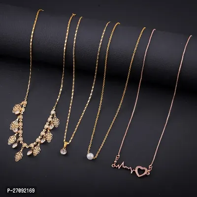 Exclusive Necklace Chain Combo of 4  For Womens And Girls Designed By Delfa