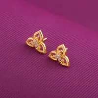 Stylish Golden Alloy Earrings For Women Combo Of 2-thumb1