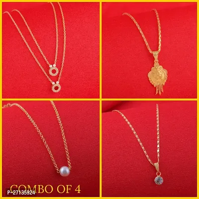 Exclusive Necklace Chain Combo of 4  For Womens And Girls-thumb0