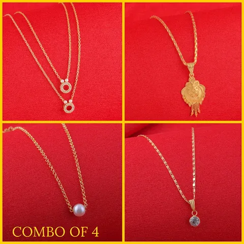 Exclusive Necklace Chain Combo of 4 For Womens And Girls