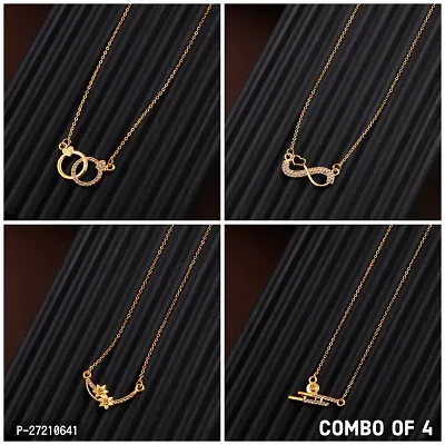 Exclusive Necklace Chain Combo of 4  For Womens And Girls Designed By Delfa