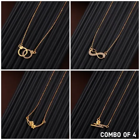 Exclusive Necklace Chain Combo of 4 For Womens And Girls Designed By Delfa