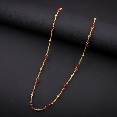 Graceful Golden Alloy Necklace Chain For Women