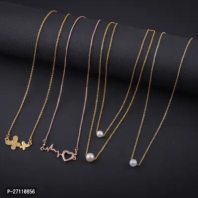 Exclusive Necklace Chain Combo of 4  For Womens And Girls Designed By Delfa