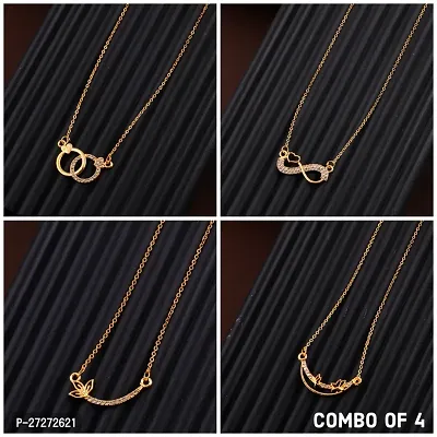 Exclusive Necklace Chain Combo of 4  For Womens And Girls Designed By Delfa