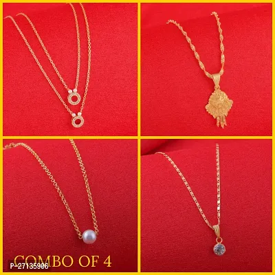 Exclusive Necklace Chain Combo of 4  For Womens And Girls-thumb0