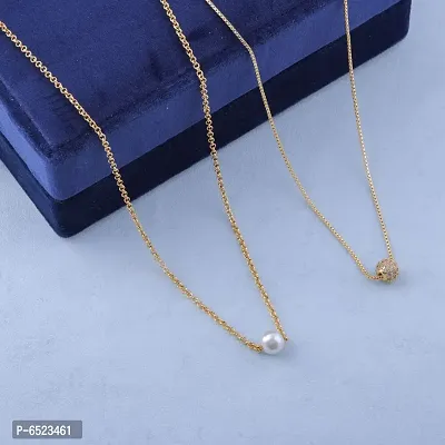 (combo of 2) White pearl with Pearl 1GM Gold Chain