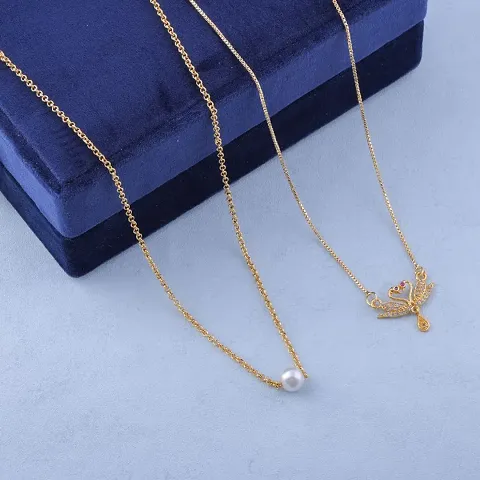 combo of 2 White pearl with Pearl 1GM Gold Chain