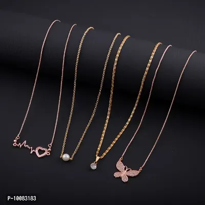 Elegant Alloy Chain With Pendant for Women, Pack of 4-thumb0
