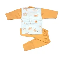 Kids Cream T-shirt and Pyjama Clothing set-thumb1