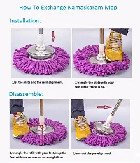 Stainless Steel Clip Lock Mop Rod Stick With 6 Rotating Spin Mop Cleaner-thumb4