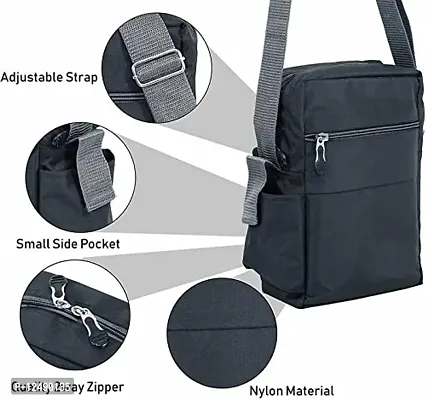 MADE BY HEART Nylon Sling Cross Body Travel Office Business Messenger Bag for Men Women (BLUE)-thumb5