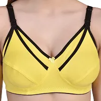 Women's Cotton Non Padded Wire Free Maternity Bra Pack of 1 by The Stylers (40, Yellow)-thumb2
