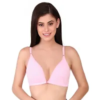 S T Women's Cotton Blend Non-Padded Wire Free Front Open Bra by The Stylers (36, Pink)-thumb4