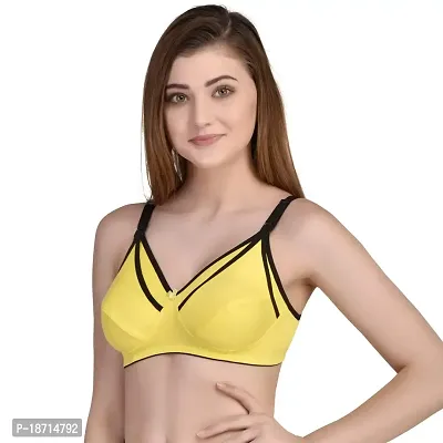 Women's Cotton Non Padded Wire Free Maternity Bra Pack of 1 by The Stylers (40, Yellow)-thumb2