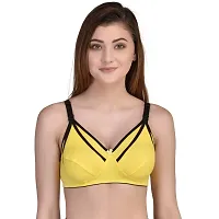 Women's Cotton Non Padded Wire Free Maternity Bra Pack of 1 by The Stylers (40, Yellow)-thumb4