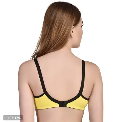 Women's Cotton Non Padded Wire Free Maternity Bra Pack of 1 by The Stylers (40, Yellow)-thumb4