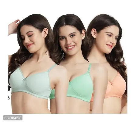 Stylish Synthetic Solid Bras For Women- Pack Of 3