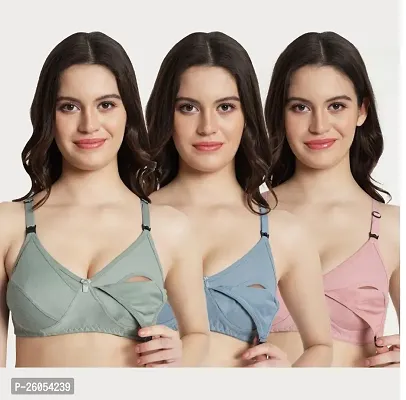 Stylish Synthetic Solid Bras For Women- Pack Of 3