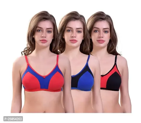 Stylish Synthetic Solid Bras For Women- Pack Of 3-thumb0