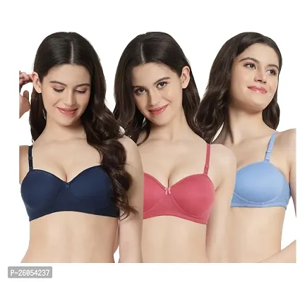 Stylish Synthetic Solid Bras For Women- Pack Of 3-thumb0