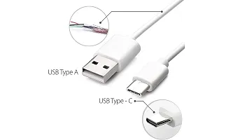 TDG {Twin Pack} USB Type-C to USB-A 2.0 Male Charging And Sync Data Cable White (1 Mtr)-thumb1